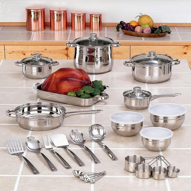 30 Piece Stainless Steel Cookware Set