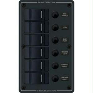 Blue Sea 8373 Panel Waterproof Cb 12Vdc 6 Pos