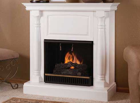 Real Flame 1800-W Pillar Indoor Fireplace - White