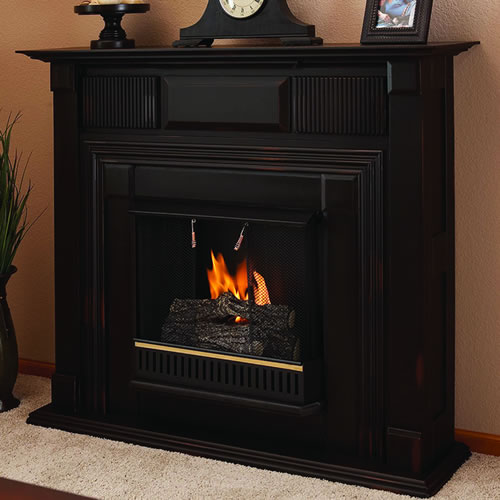 Real Flame 9000-BW Liberty Indoor Fireplace - Black