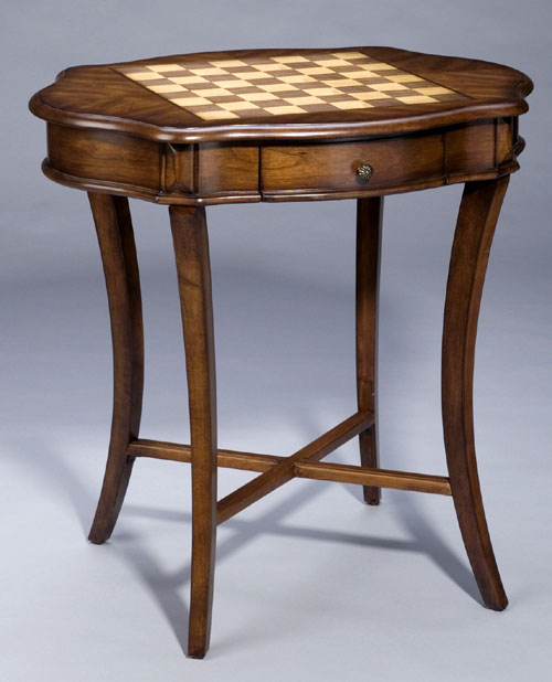 AA Importing 46829 Turtle Top Game Table with Drawer - Walnut Brown