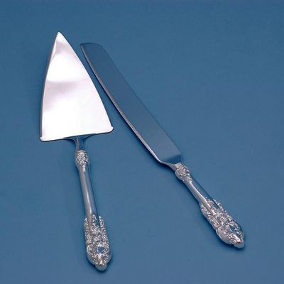Beverly Clark 70J Baroque Cake Knife and Server Set Silver