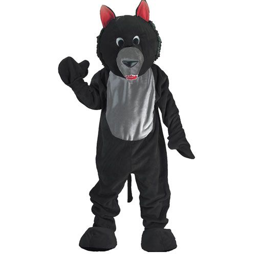 389-adult Black Wolf Mascot Costume - One Size Fits Most