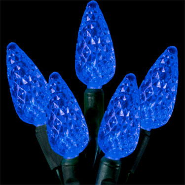 Forever Bright 20611 Set of 70 C6 Sapphire Blue Christmas Lights