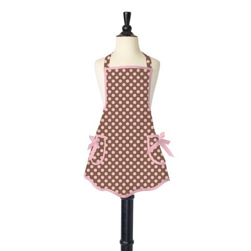 Jessie Steele Children's Bib Ava Brown and Pink Polka Dot Apron
