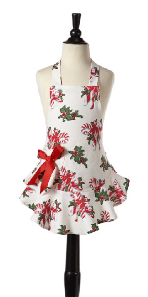 Jessie Steele Children's Bib Josephine Candy Canes Apron