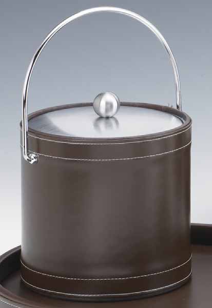 Stitched Brown 3 Quart Ice Bucket with