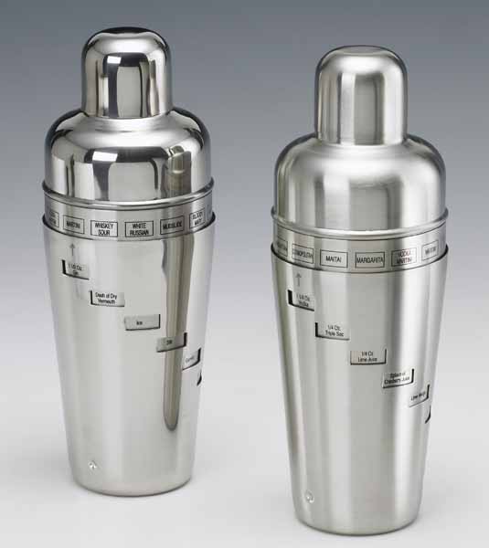 Kraftware 70321 Polished Stainless Steel 32 Ounce Recipe Cocktail Shaker