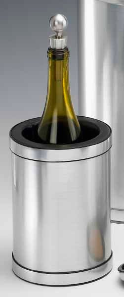 Kraftware 76378 Mylar Brushed Chrome Deluxe Wine Chiller With Bands