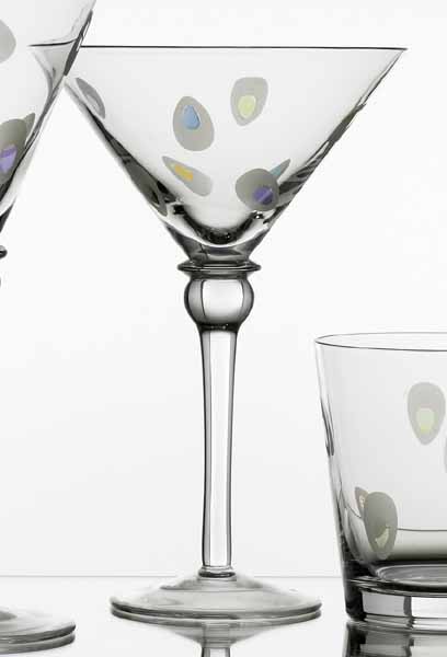 Kraftware 90692 Peacock Set of 4 Martini Glasses
