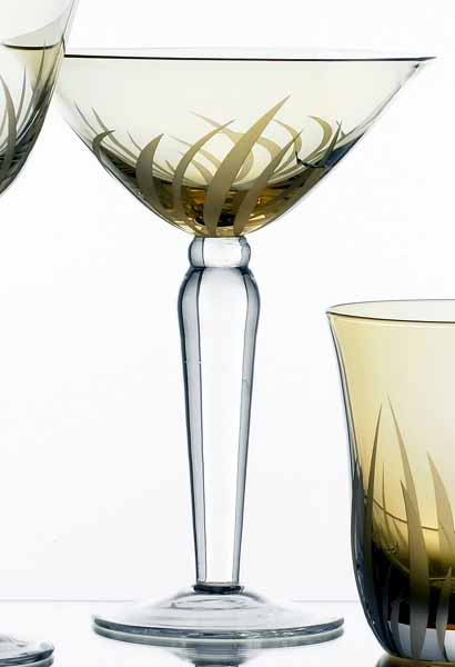 Kraftware 90892 Cut Flowers - Amber Set of 4 Martini Glasses