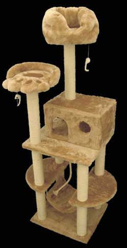 Majestic MAJ76C 76 Inch Casita Cat Tree Fur Covering