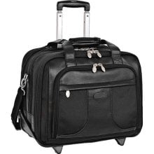 Mcklein USA 73585 Chicago R Series Nylon 17 Inch Detachable-Wheeled Laptop Overnight With Removable Briefcase - Black