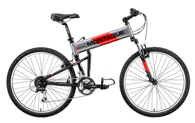 Montague MX Mountain-18 Folding Bike - 18 Inch Frame - Smoke Silver