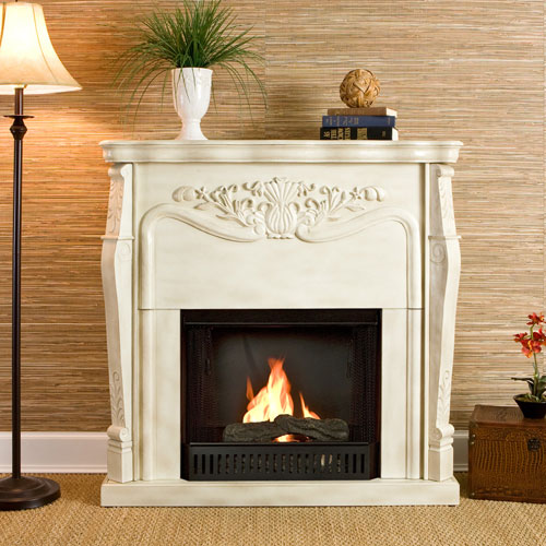 Southern Enterprises FA5656E Raphael Electric Fireplace - Antique White