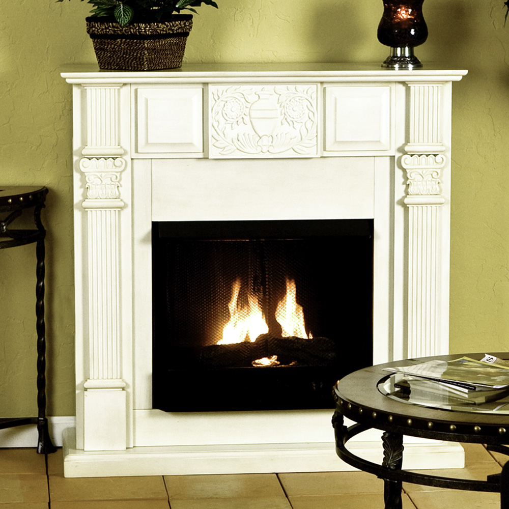 Southern Enterprises FA5778E Marquis Electric Fireplace - Antique White