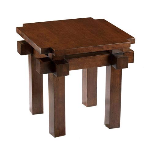 TLS by Design 4B-1020 Fusion Contemporary Ash End-Accent Table - Espresso