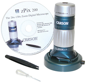 Carson MM740 zPix 200 USB Digital Microscope with 26x130x Optical Zoom