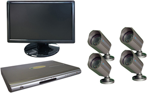 Clover BUN1970 DVR Bundle with 19 Inch TFT LCD Monitor, 4-Channel DVR and 4 Cameras