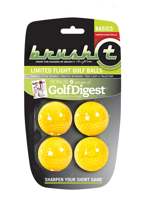Bonfit America B10022 Brush-t Basics Limited Flight Yellow Balls - 4 Ball Pack by Bonfit America
