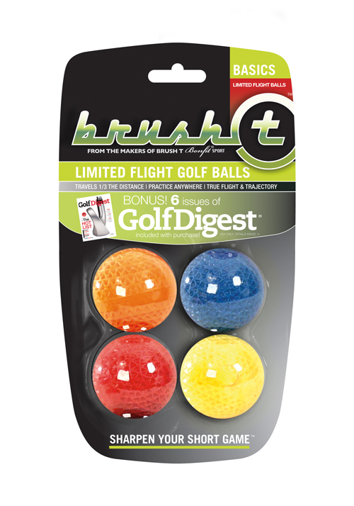 Bonfit America B10023 Brush-t Basics Limited Flight Balls Multi-Color - 4 Ball Pack by Bonfit America