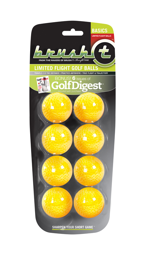 Bonfit America B10024 Brush-t Basics Limited Flight Balls Yellow - 8 Ball Pack by Bonfit America