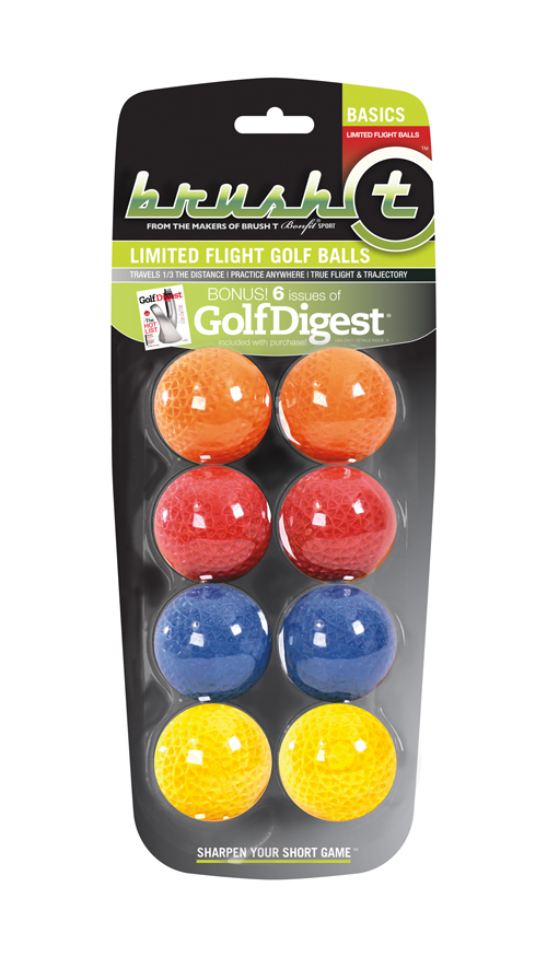 Bonfit America B10025 Brush-t Basics Limited Flight Balls Multi-Color - 8 Ball Pack by Bonfit America