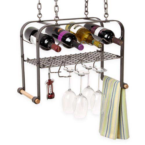 Enclume WSR6A Hanging Wine and Accessories Rack - Holds 4 Bottles