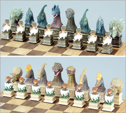 Fame 0035 Dinosaur Chess Set - 4 Inch King