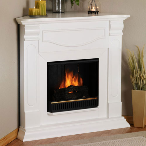 Real Flame 9350-W Cambridge Corner Indoor Fireplace - White