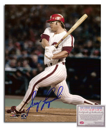 Greg Luzinski Philadelphia Phillies MLB Hand Signed 16x20 Photograph Home Jersey Swinging