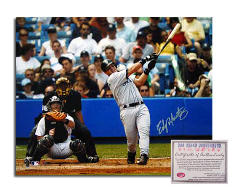 Edgar Martinez Seattle Mariners MLB Hand Signed 16x20 Photograph Away Jersey vs Yankees