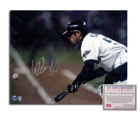 Ichiro Suzuki Seattle Mariners MLB Hand Signed 16x20 Photograph 1st MLB Hit