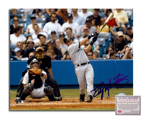 Edgar Martinez Seattle Mariners MLB Hand Signed 8x10 Photograph Away Jersey vs Yankees