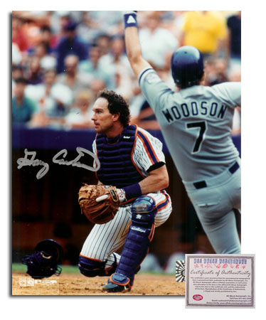 Gary Carter New York Mets MLB Hand Signed 8x10 Photograph Catching