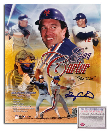 Gary Carter New York Mets MLB Hand Signed 8x10 Photograph Collage