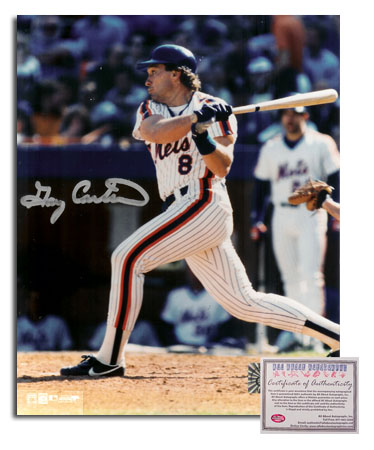 Gary Carter New York Mets MLB Hand Signed 8x10 Photograph Swinging