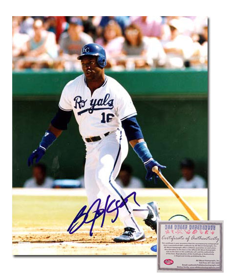 Bo Jackson Kansas City Royals MLB Hand Signed 8x10 Photograph Home Jersey