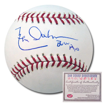 Leon Durham Chicago Cubs Hand Signed Rawlings MLB Baseball with Bull Inscription