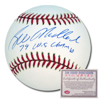 Bill Madlock Pittsburgh Pirates Hand Signed Rawlings MLB Baseball with 79 WS Champs Inscription