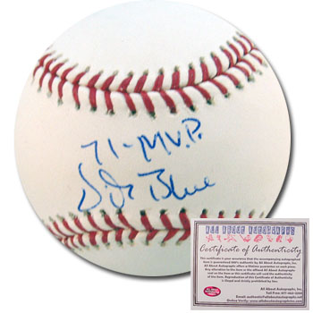 Vida Blue Oakland Athletics Hand Signed Rawlings MLB Baseball with 71 MVP Inscription