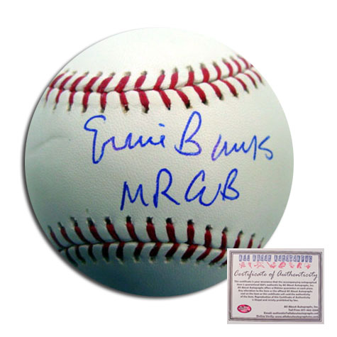 Ernie Banks Chicago Cubs Hand Signed Rawlings MLB Baseball with Mr Cub Inscription