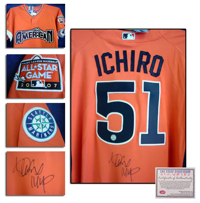 Ichiro Suzuki Seattle Mariners Hand Signed Authentic 2007 All-Star Jersey with MVP Inscription