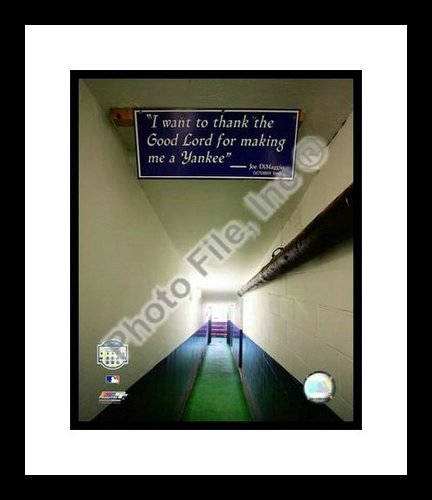 New York Yankees MLB Framed 8x10 Photograph Yankee Stadium Farewell Joe DiMaggio Locker Room Tunnel Sign