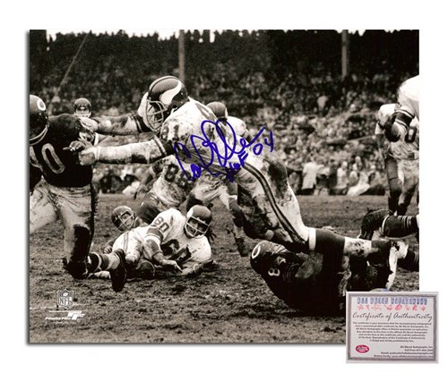 Carl Eller NFL Minnesota Vikings Hand Signed 8x10 Photograph Tackling Gale Sayers