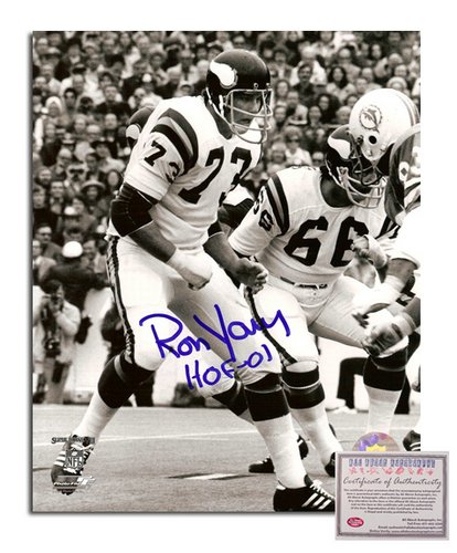 Ron Yary NFL Minnesota Vikings Hand Signed 8x10 Photograph White Jersey