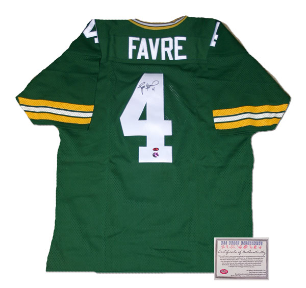 Brett Favre Green Bay Packers NFL Hand Signed Authentic Style Home Green Football Jersey