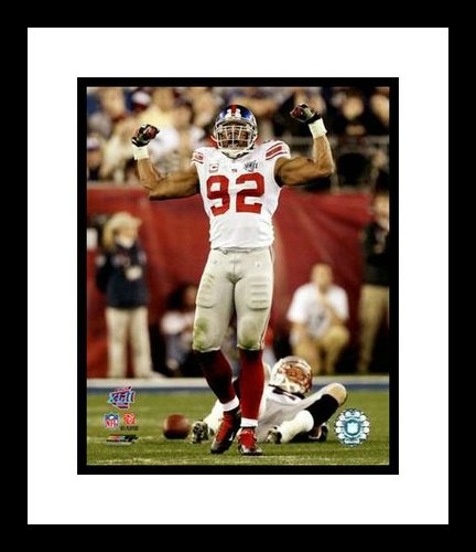 Michael Strahan New York Giants NFL Framed 8x10 Photograph Super Bowl XLII Flexing