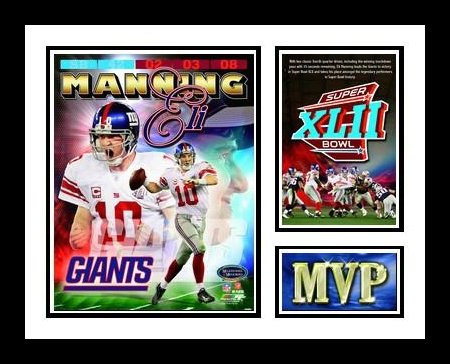 Eli Manning New York Giants Super Bowl XLII MVP Framed Photograph Milestone Collage