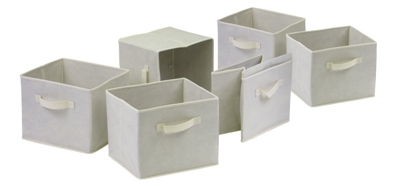 82611 Capri Set Of 6 Foldable Fabric Baskets - Beige